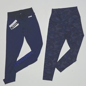 Women's (2) Pairs REEBOK CORE 10 Leggings Yoga Pants Tights Small, NWT
